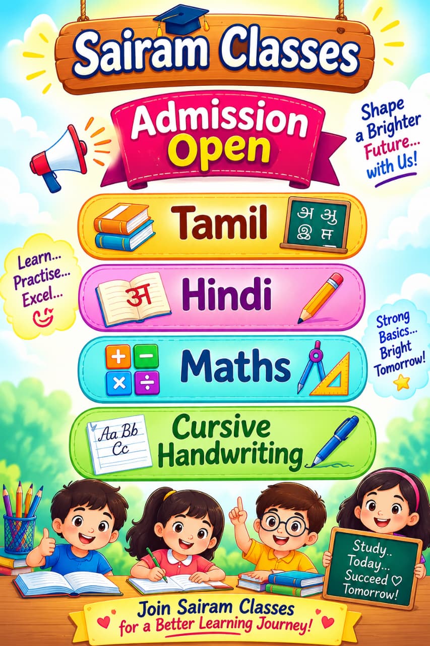 Sairam Classes – Hindi Tamil Maths